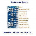 Modulo Amplificador Dual TPA3116D2 XH-M562 2 x 50W