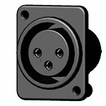 Plug XLR (Canon) Femea para Painel/Placa Plástico