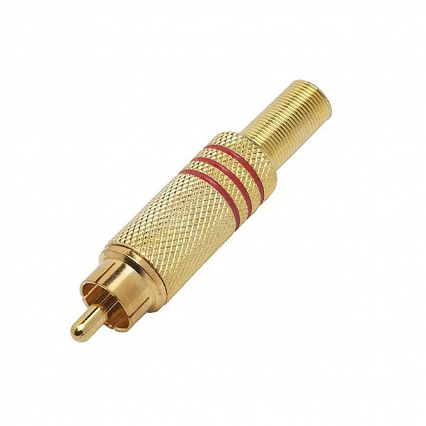 Plug RCA Macho Metalico Dourado 6/7mm