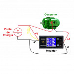 Voltimetro + Amperimetro + Wattimetro Digital (100VCD / 10A / 1000W)