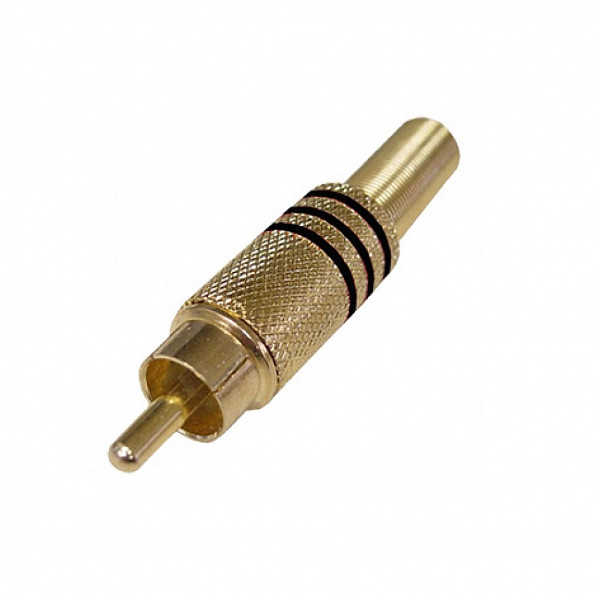 Plug RCA Macho Metalico Dourado 6/7mm