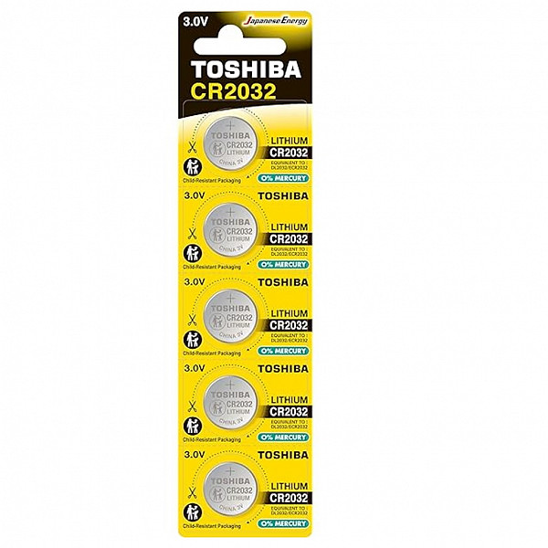 Bateria CR2032 - 3V (5 pçs) - TOSHIBA